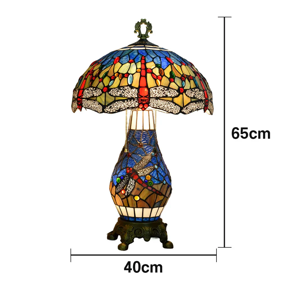 LIVARA Glass Table Lamp - High-Temperature Glass Shade, Alloy Base, Adjustable Height, Metal Pull-Chain Switch - Blue - Image 5