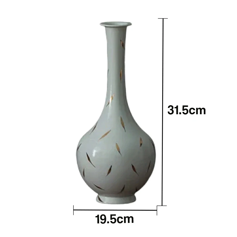 LIVARA Ceramic Vase Decor Display Matte Ceramic Long-Neck Shape Handcrafted Artistic Design - Image 5