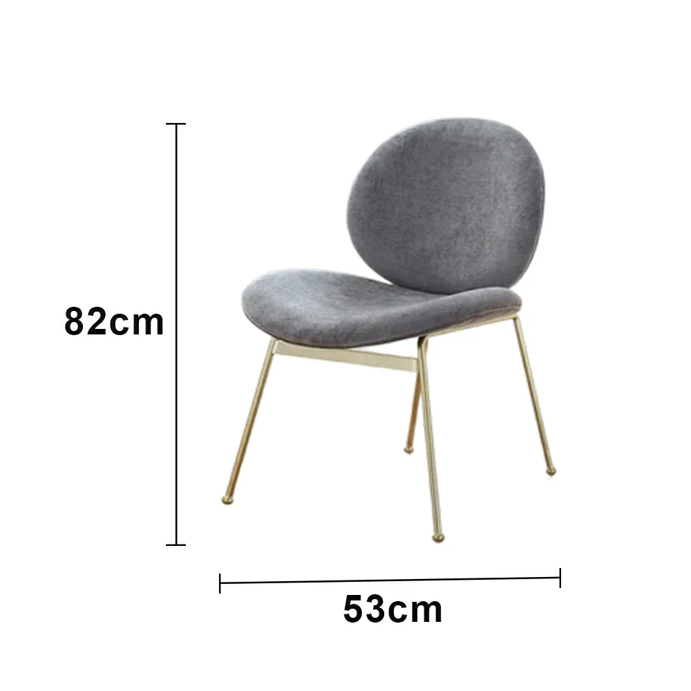 LIVARA Chair Curved Backrest High-Resilience Foam Stainless Steel Frame Stable and Durable Design - Grey - Image 5