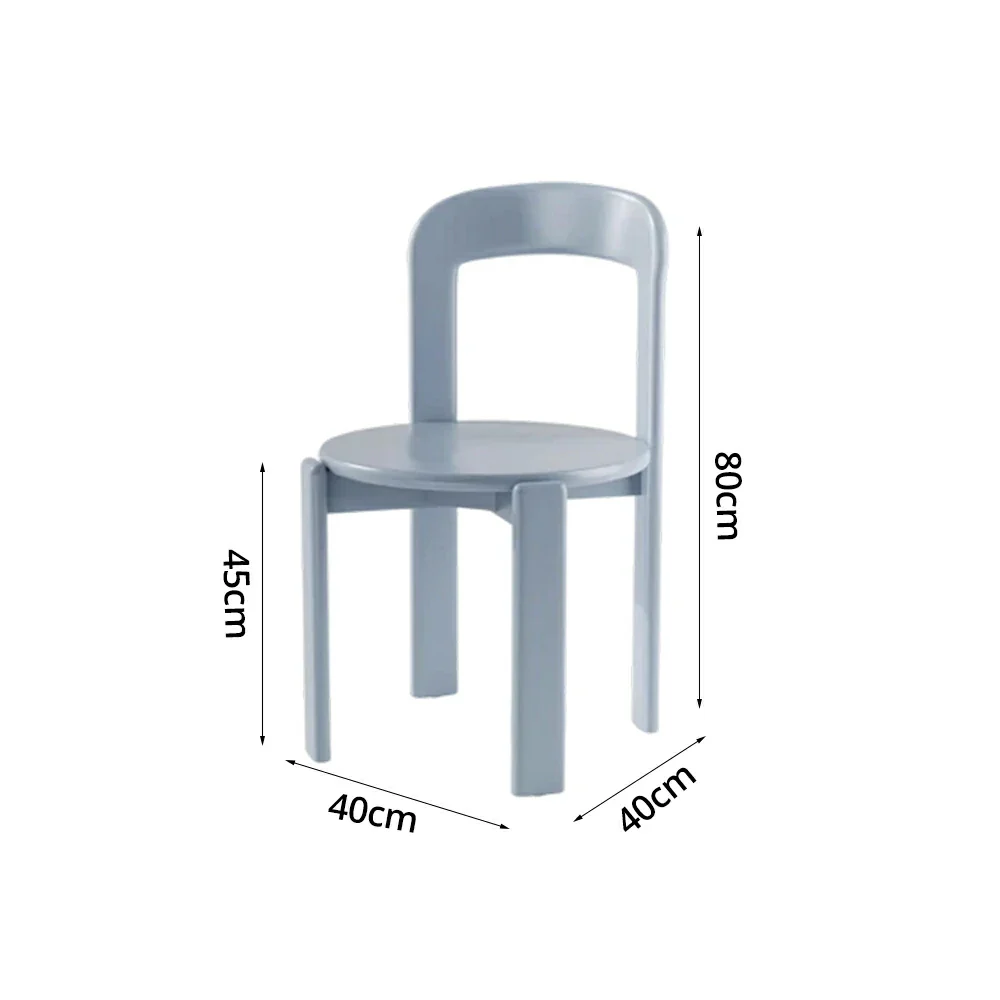 LIVARA Dining Chair - Ergonomic Curved Backrest - Solid Wood Frame - Thickened Stable Legs for Home & Cafe Use - Light Blue - Image 5