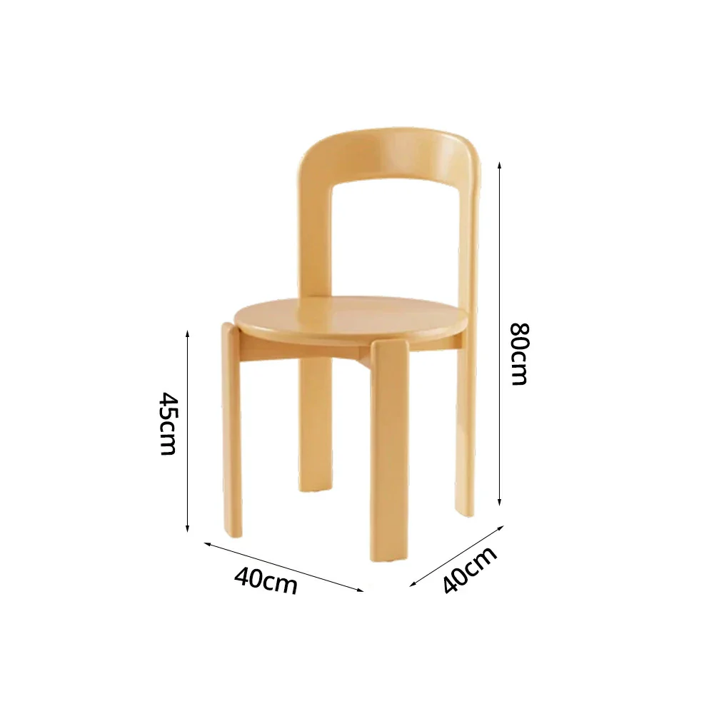 LIVARA Dining Chair - Ergonomic Curved Backrest - Solid Wood Frame - Thickened Stable Legs for Home & Cafe Use - Yellow - Image 5