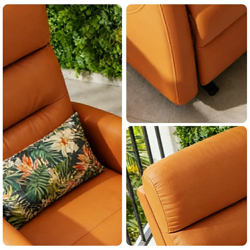 LIVARA Electric Assist Sofa, One-Touch Sit-to-Stand Assist, Skin-Friendly Upholstery, Alloy Steel Frame, Quiet Stable Lift - Orange - Image 3