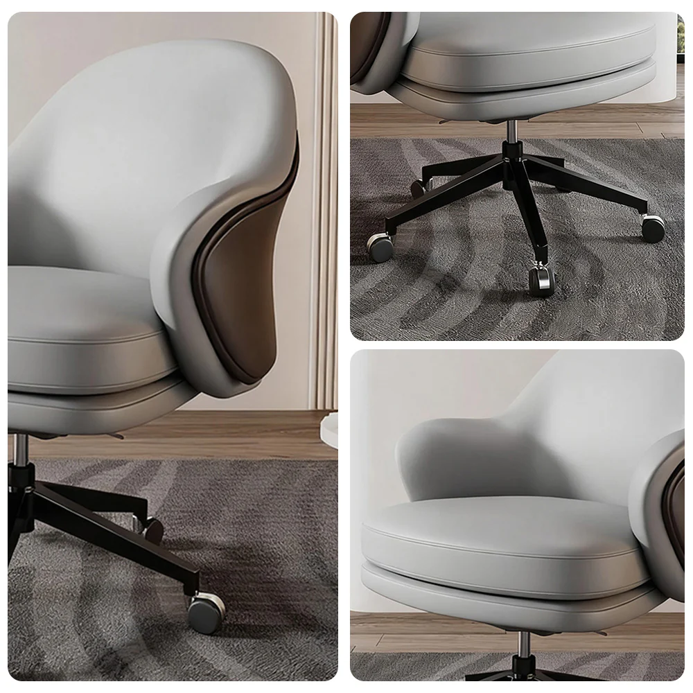 LIVARA Office Chair - Ergonomic Back Support, Nappa Leather, High-Density Foam, Gas Lift, 66cm Seat - Image 3