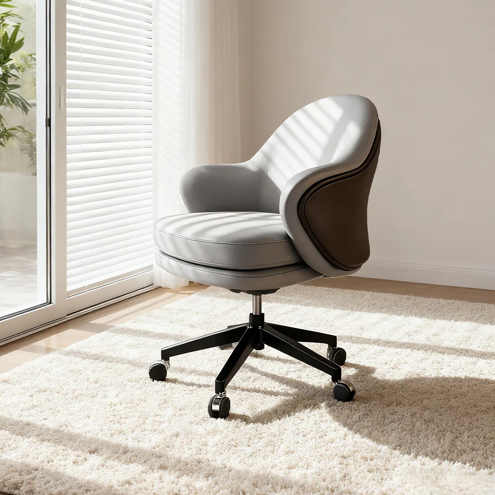 LIVARA Office Chair - Ergonomic Back Support, Nappa Leather, High-Density Foam, Gas Lift, 66cm Seat - Image 4