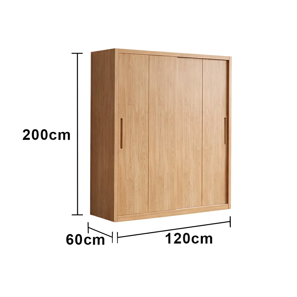 LIVARA 120/140cm Sliding Door Wardrobe - Soft-Close Glide System, North American Pine Construction, Space-Saving Bedroom Storage - Wood - Image 5