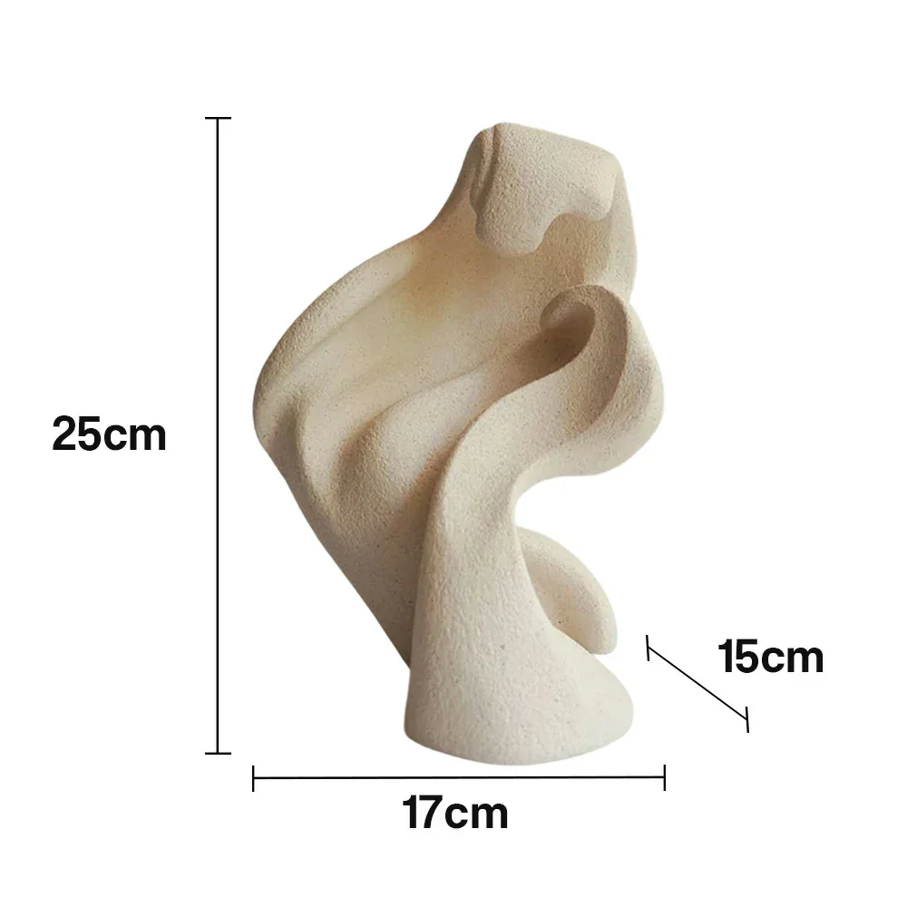 LIVARA Waveform Ceramic Decor Sculptural Splash Design Handcrafted Stone-Like Matte Texture Artistic Accent for Modern Spaces - Light Mocha - Image 5