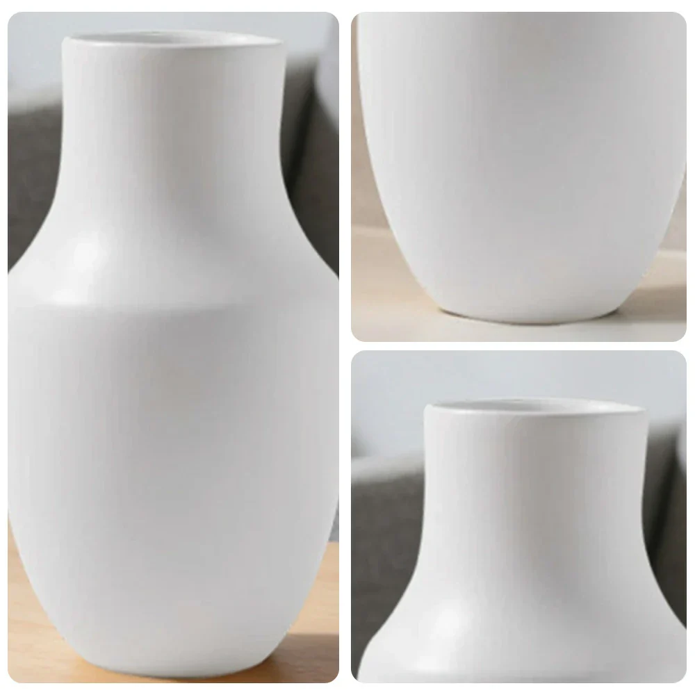 LIVARA Ceramic Vase Ornament Wabi-Sabi White Artistic Display Matte Ceramic Handcrafted Stone-Texture Design - Image 3
