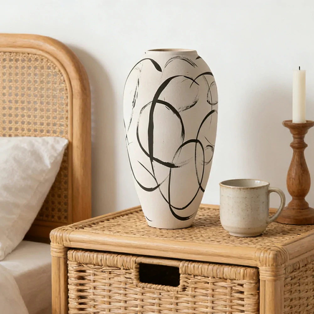 LIVARA Ceramic Vase Ornament Wabi-Sabi Aesthetic Decorative Display Matte Ceramic Handcrafted Textured Finish - Image 2