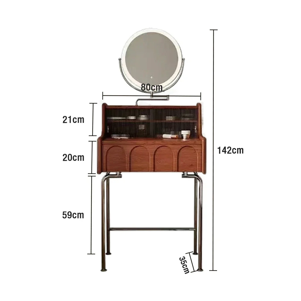 LIVARA 1139 80cm Vanity Cabinet – Premium Solid Ash Wood Grain, Stainless Steel Legs, Smooth Drawer Runners, Functional & Modern Design - Wood - Image 5