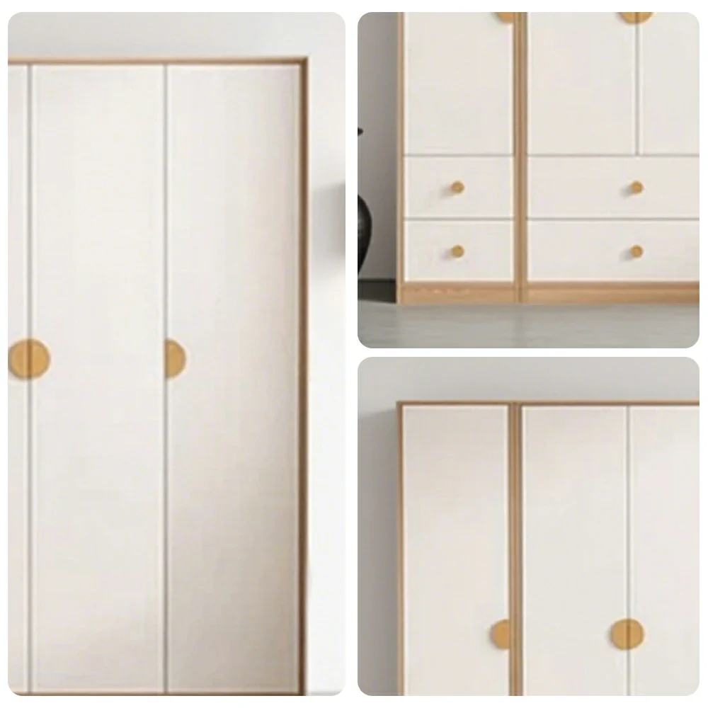 LUXORA 220/240cm Oak Wardrobe Cabinet - Dual Hanging Storage with Solid North American Oak, Child-Friendly Height & Space-Saving Design - White - Image 3