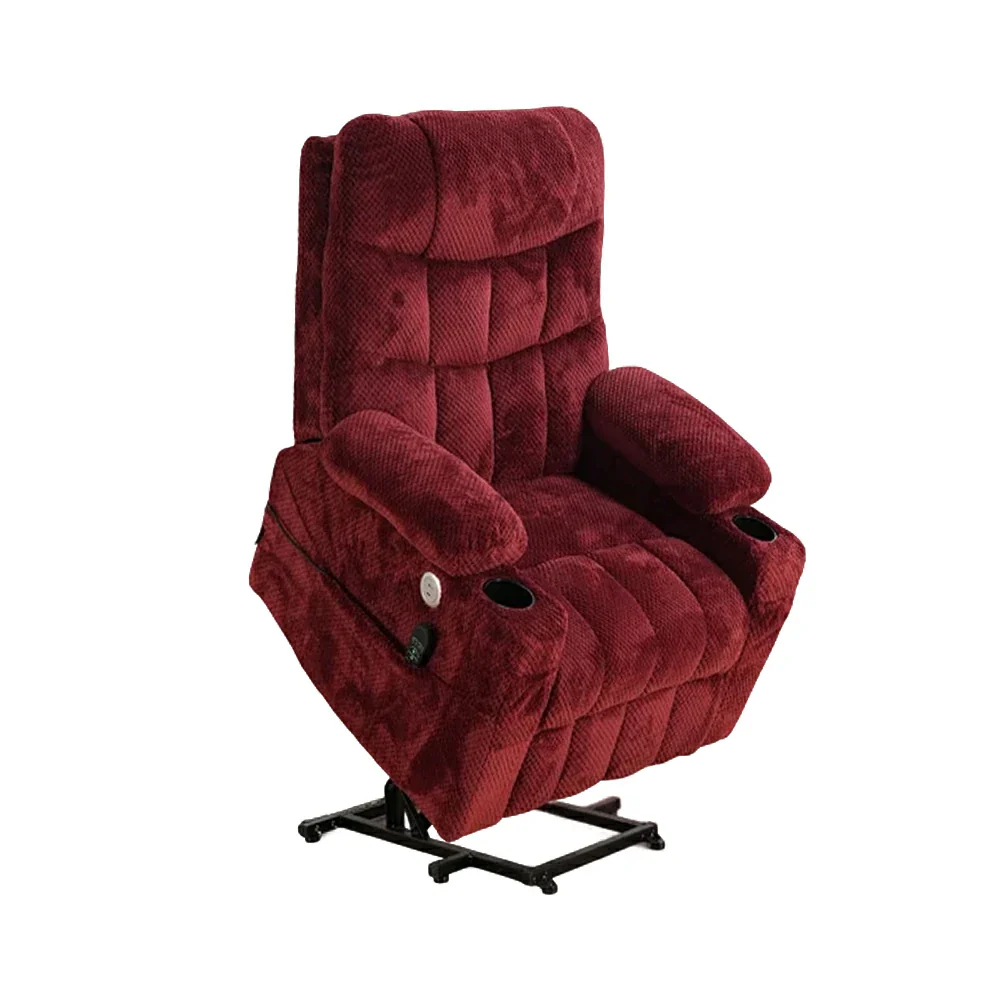 LUXORA Electric Assist Sofa, One-Touch Recline Function, Soft Breathable Upholstery, High-Density Foam, Ergonomic Comfort Design - Wine