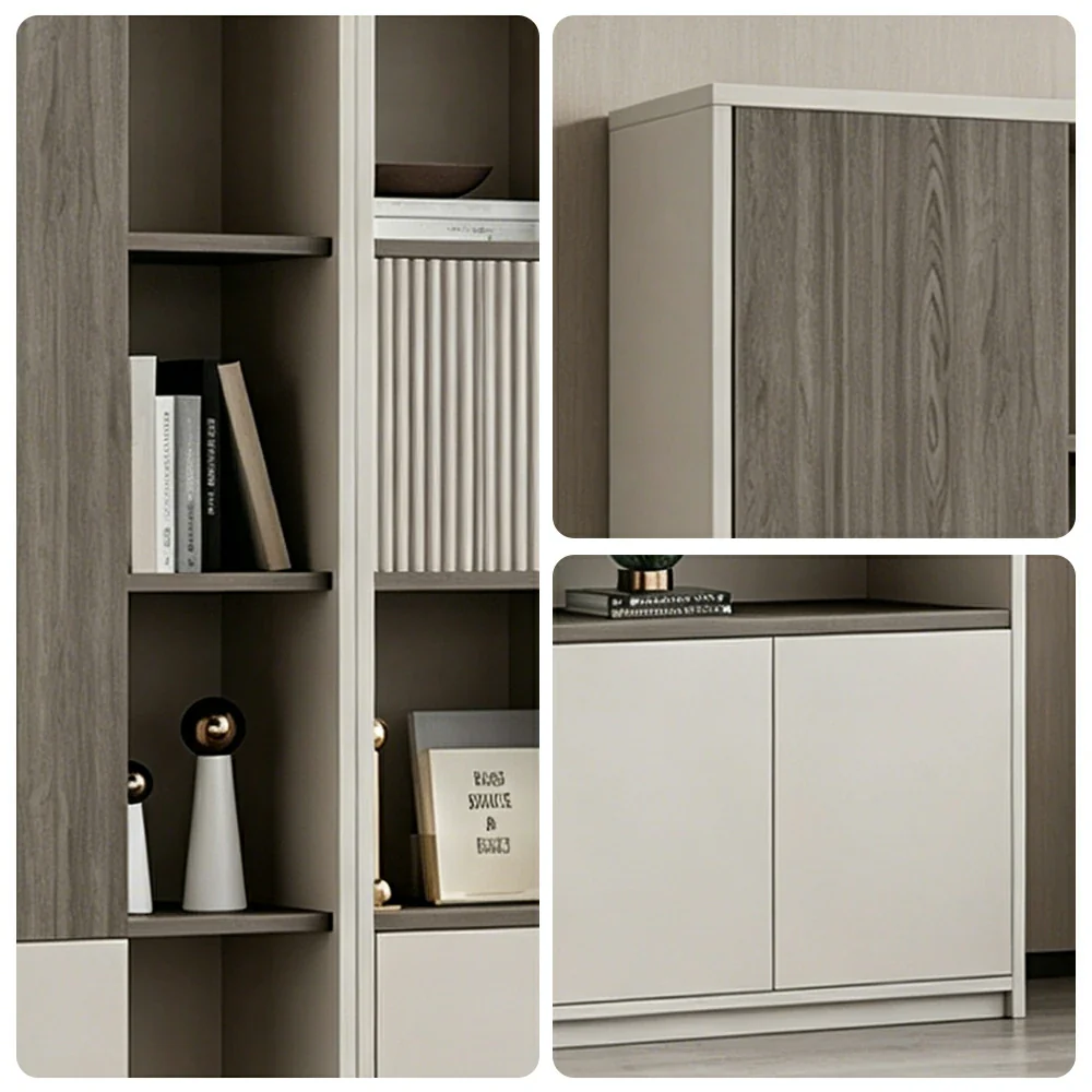 LUXORA Office Storage Cabinet with File Shelves for Study Office - Morandi Grey - Image 3