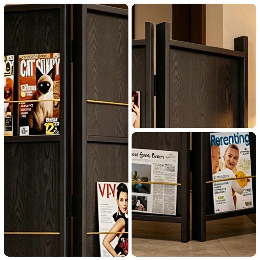 LUXORA 4 Panel Solid Wood Folding Room Divider - Pine Wood Privacy Screen for Living Room Bedroom Office Decor - Black - Image 3