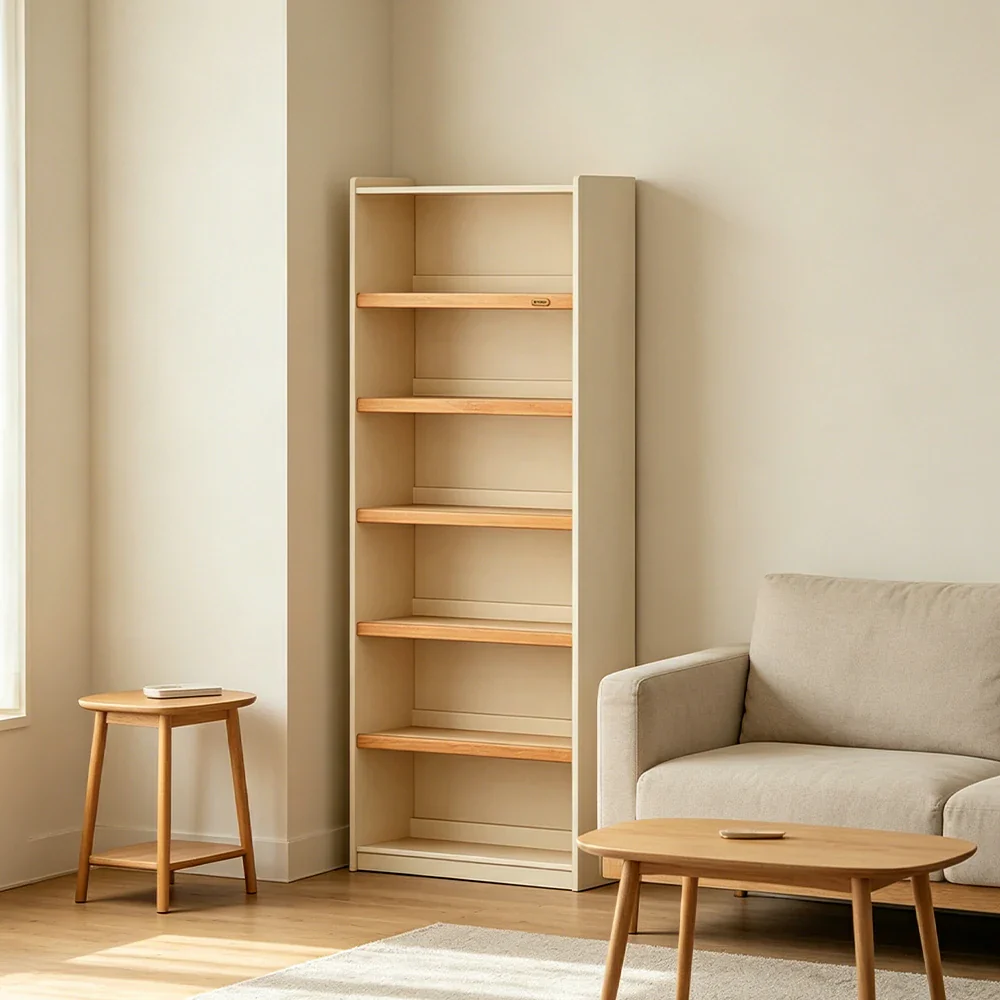 LUXORA 80cm Slim Solid Wood Bookshelf with Open Shelves and Back Panel for Study Bedroom and Small Spaces - Image 2