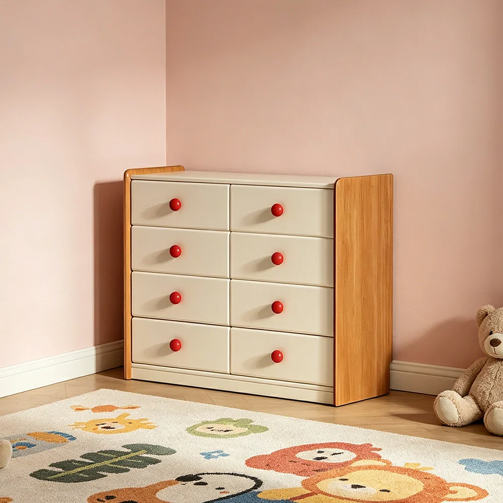 LUXORA Kids Storage Chest with Large Drawers and Anti-pinch Rails 8-Drawer Cabinet for Kids Room and Nursery - Image 4