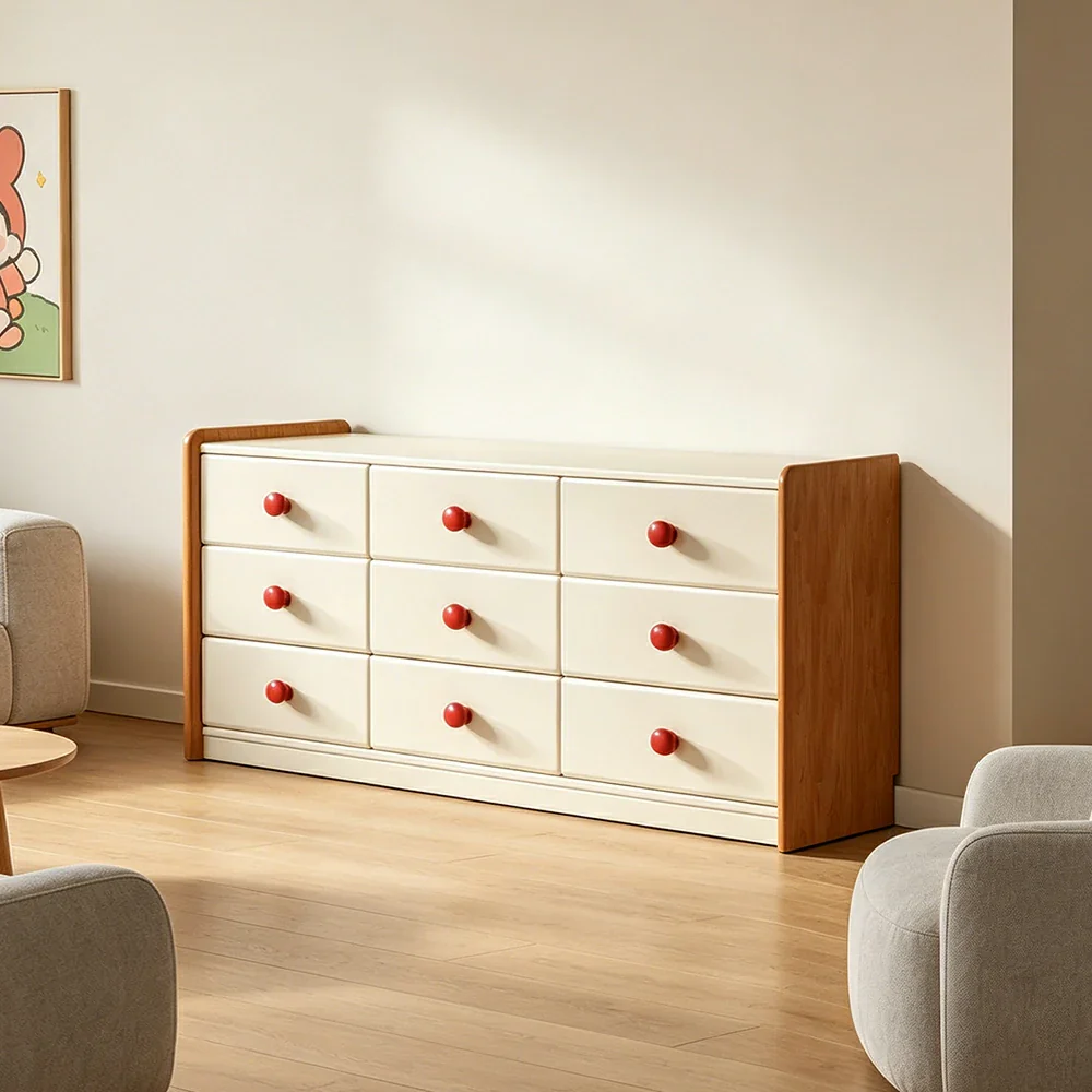 LUXORA Kids Storage Chest with Large Drawers and Anti-pinch Rails 9-Drawer Cabinet for Kids Room and Nursery - Image 2