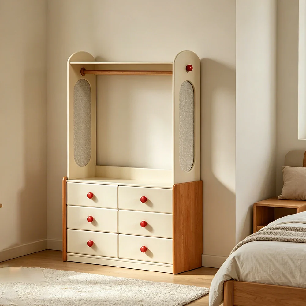 LUXORA Kids Storage Chest with Large Drawers and Coat Rack 6-Drawer Cabinet for Kids Room and Nursery - Image 2