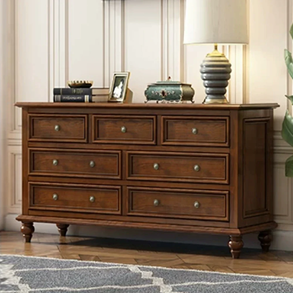 LUXORA Solid Wood 7 Drawer Chest with Large Storage American Style Cabinet for Living Room Bedroom Entryway - Image 2