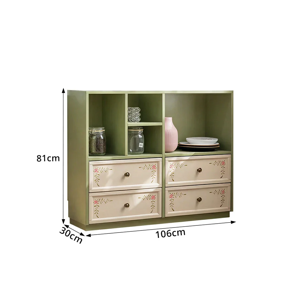 LUXORA Modular Solid Wood Bookcase Four Drawer Storage Cabinet for Living Room Dining Area - Image 8