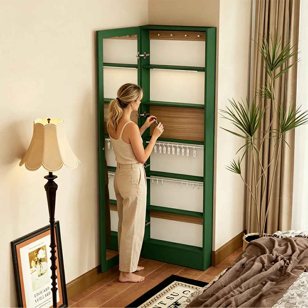 LUXORA Vintage Dressing Cabinet Large Storage Vanity Organizer for Bedroom Walk-In Closet - Green - Image 7