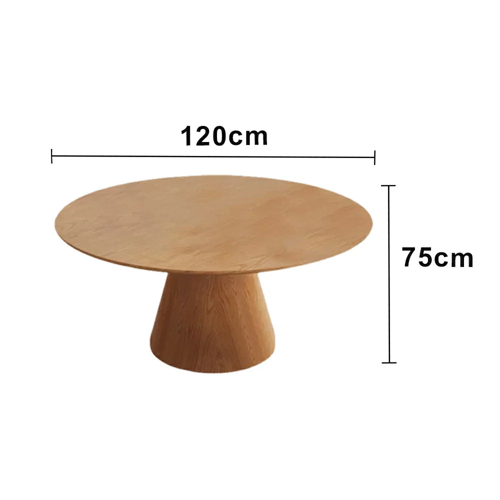 LUXORA 120/150cm Ash Wood Round Dining Table - Thick Solid Wood Base, No Lazy Susan Design, Nordic Minimalist Family Dining Table - Natural - Image 5