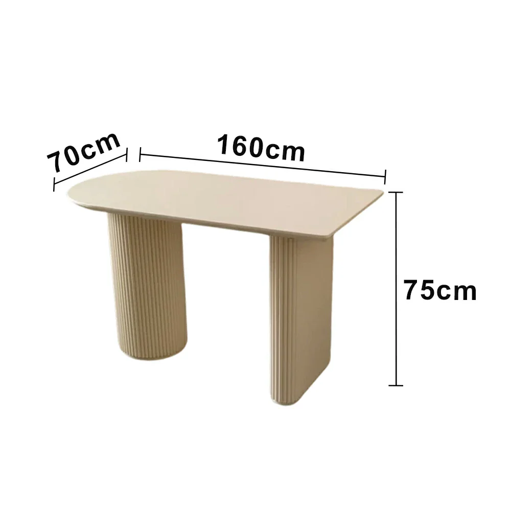 LUXORA 140/160cm Cream Style Solid Wood Dining Table - Soft Rounded Edge Design, Sculptural Legs, Stable & Elegant for Modern Homes - Cream - Image 6