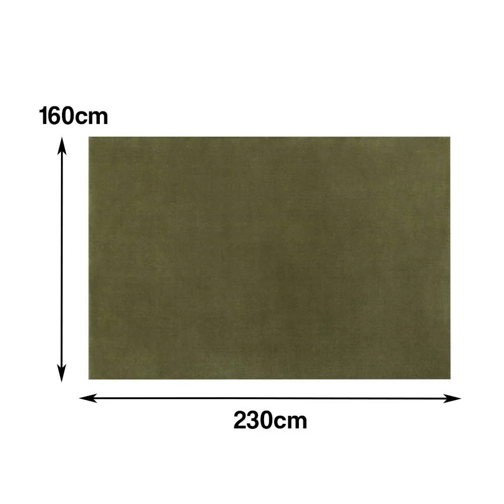 LUXORA 160/200cm Square Floor Rugs Handwoven Soft Rebound Traditional Weave Timeless Design Multi Space Use - Moss Green - Image 5
