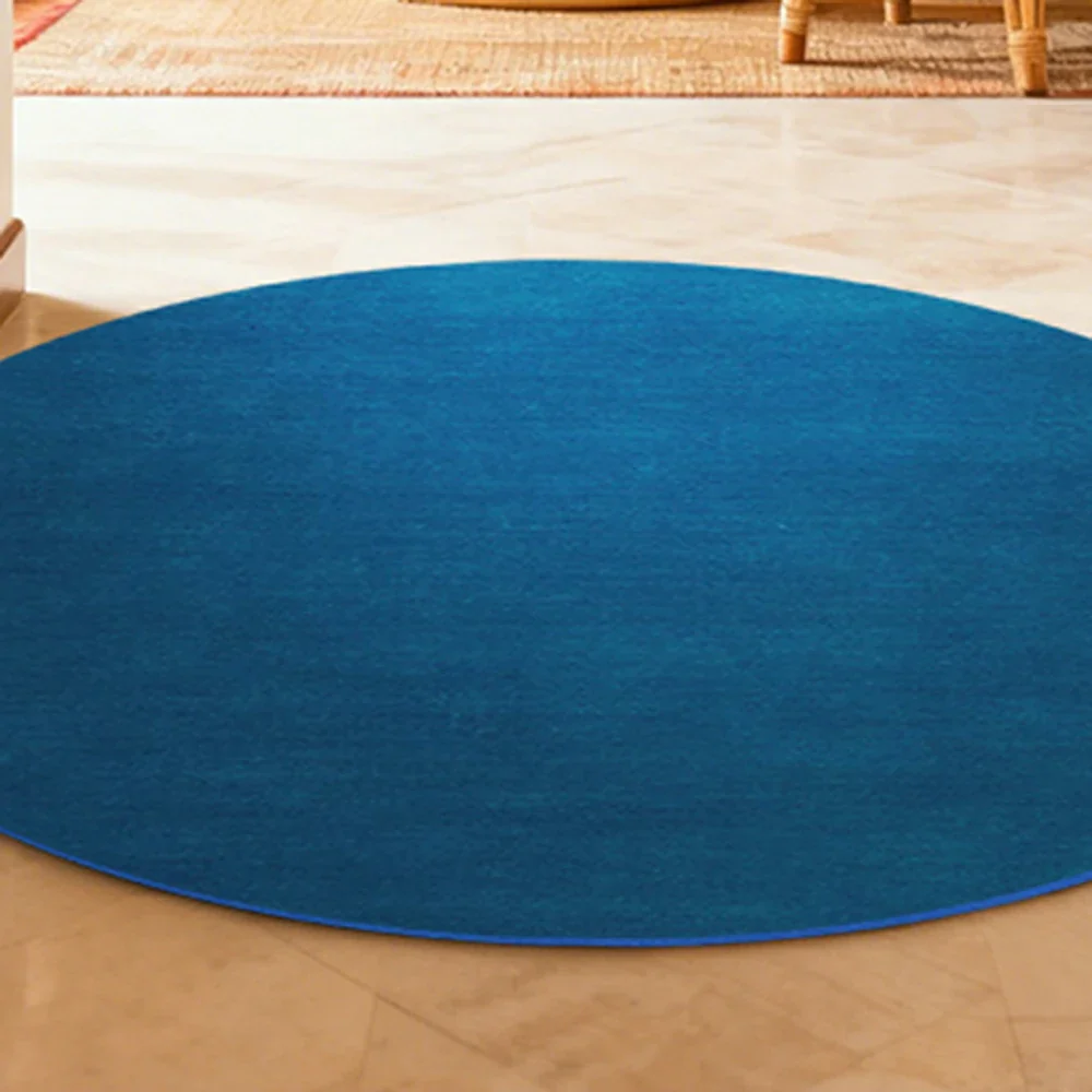 LUXORA 200/250cm Round Floor Rugs Handwoven Soft Rebound Traditional Weave Timeless Design Multi Space Use - Blues - Image 3