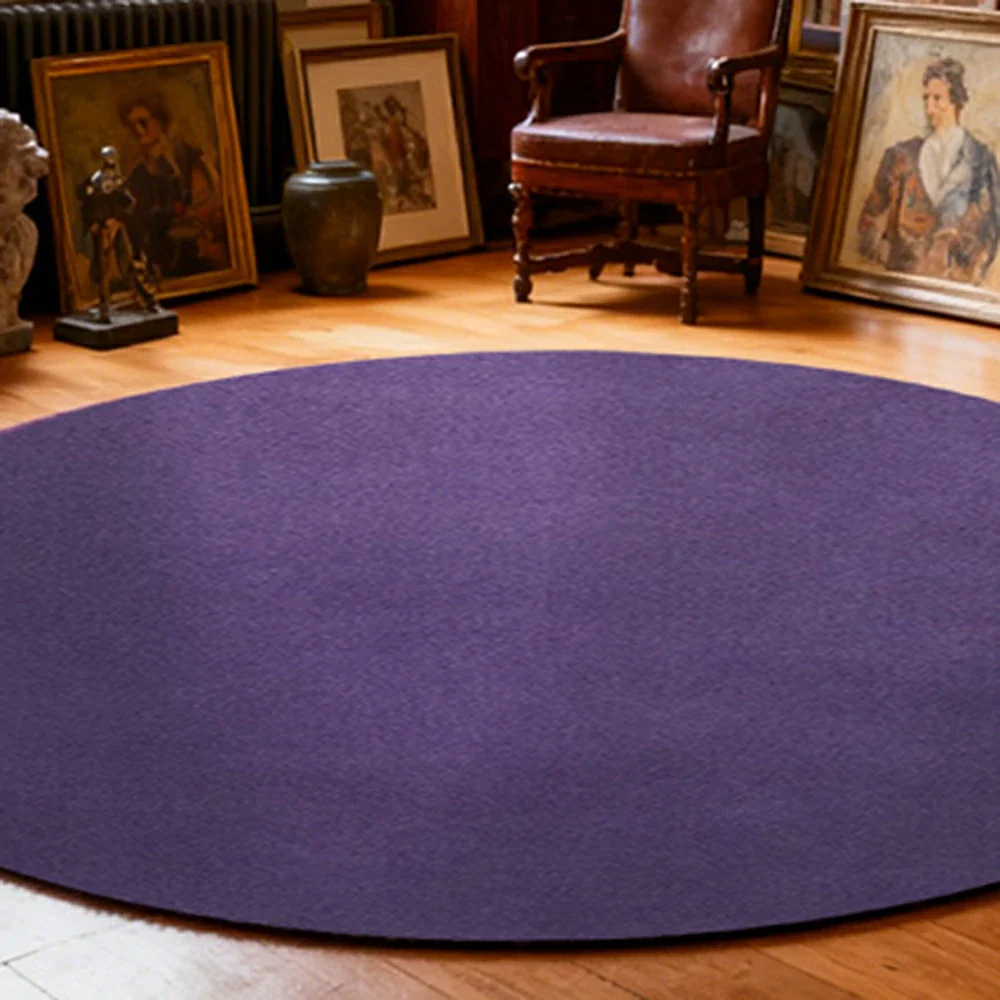 LUXORA 200/250cm Round Floor Rugs Handwoven Soft Rebound Traditional Weave Timeless Design Multi Space Use - Purple - Image 3