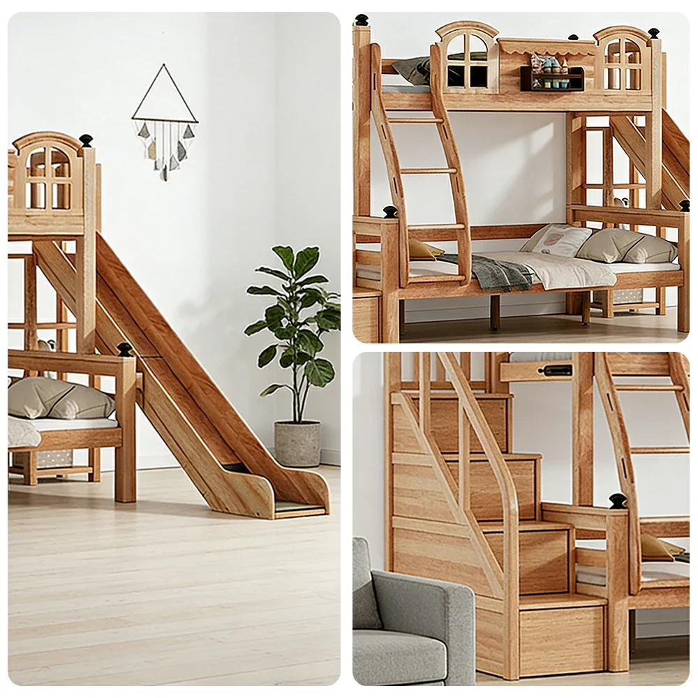 LUXORA 120/135/150cm Kids Slide Bed with Climbing Ladder - All-Round Safety Design, Solid Wood Frame, Low-Odour Natural Wax Oil Finish - Image 3