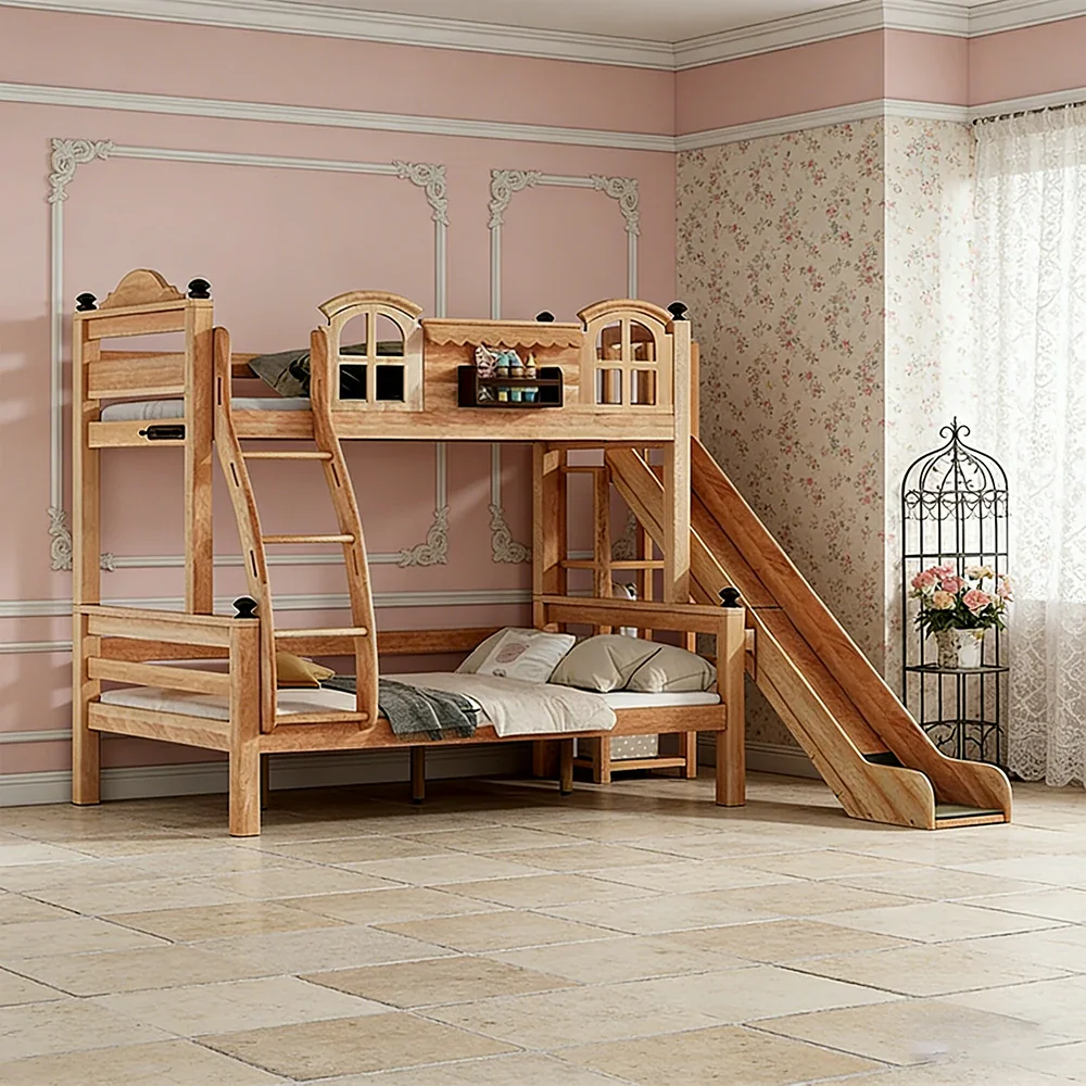 LUXORA 120/135/150cm Kids Slide Bed with Climbing Ladder - All-Round Safety Design, Solid Wood Frame, Low-Odour Natural Wax Oil Finish - Image 4