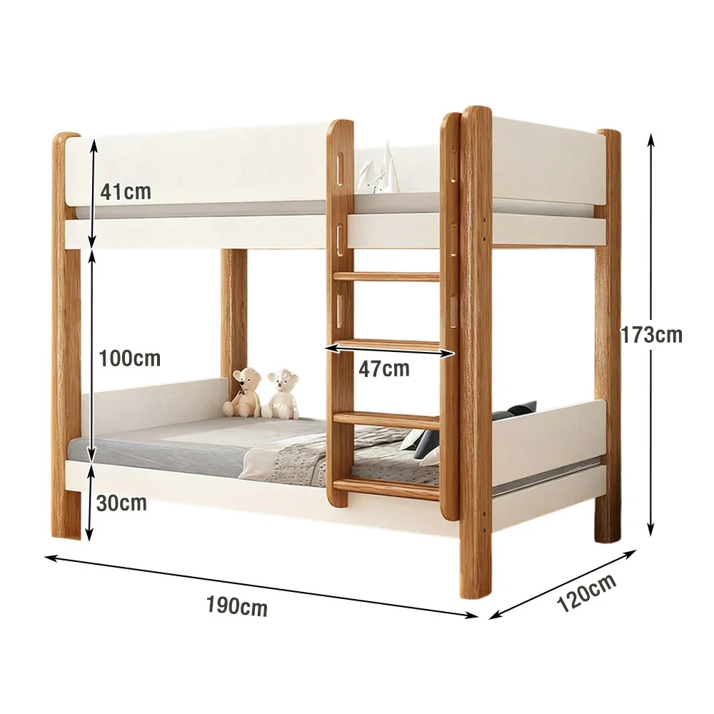 Installation Included LUXORA Bunk Bed ¨C Eco-Friendly Solid Wood, 120/135/150cm, 41cm Guardrails, Dual Storage Drawers, Flexible Ladder Placement - White - Image 5
