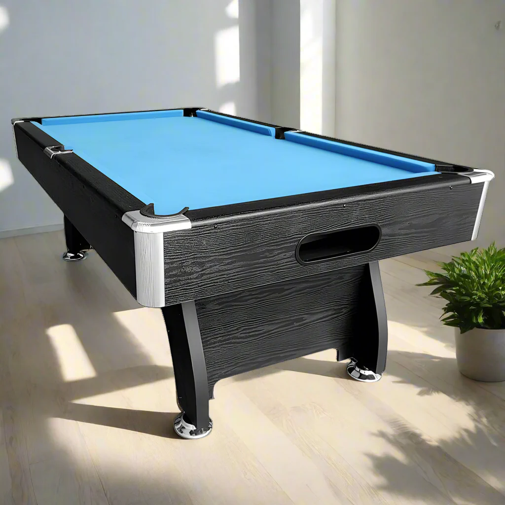 CUETIQ MDF 7FT Pool Snooker Billiard Table With Accessories - Blue Felt - Image 3