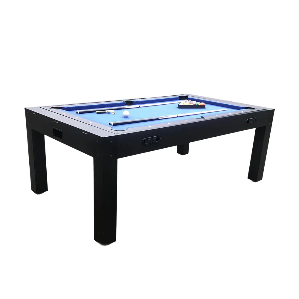 CUETIQ 7FT MDF 4-IN-1 Convertible Multi-function Table Free Accessories Air Hockey/ Billiards Table/ Dining Table/ Table Tennis Table - Black&Blue - Image 11