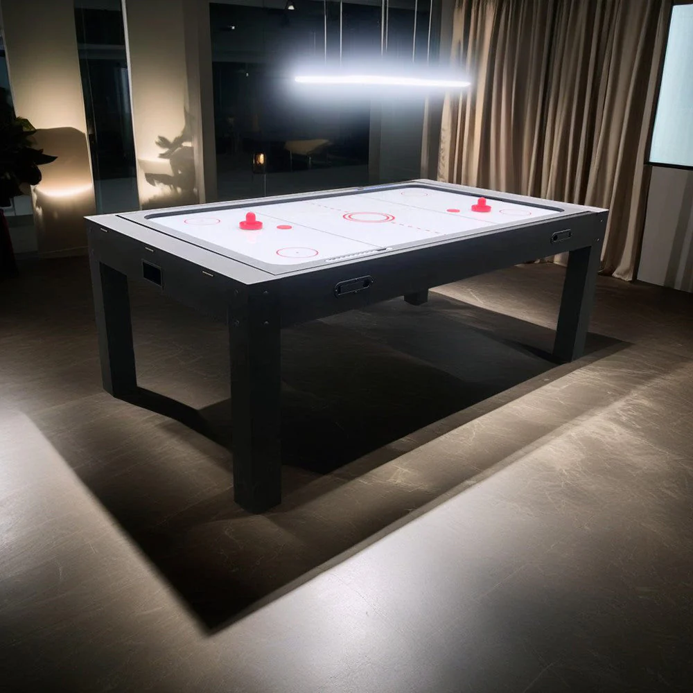 CUETIQ 7FT MDF 4-IN-1 Convertible Multi-function Table Free Accessories Air Hockey/ Billiards Table/ Dining Table/ Table Tennis Table - Black&Blue - Image 3