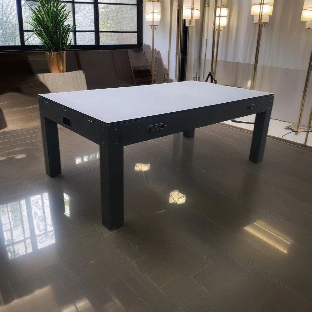 CUETIQ 7FT MDF 4-IN-1 Convertible Multi-function Table Free Accessories Air Hockey/ Billiards Table/ Dining Table/ Table Tennis Table - Black&Blue - Image 4