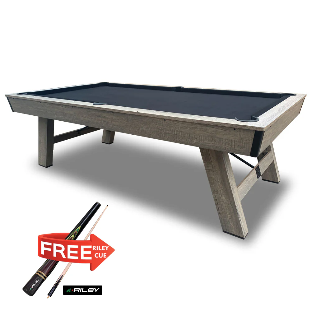 CUETIQ LM 7FT Billiards  / MDF Pool / Snooker Table Black Felt Silver Mist Frame Free Gift