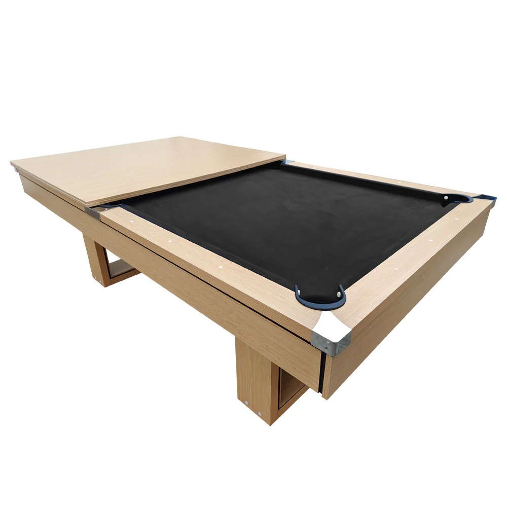 CUETIQ 8FT 3-IN-1 Simple Modern Pool Table/Billiards Table/Pingpong Table/Dining Table with Free Accessories - Oak Finish - Image 14