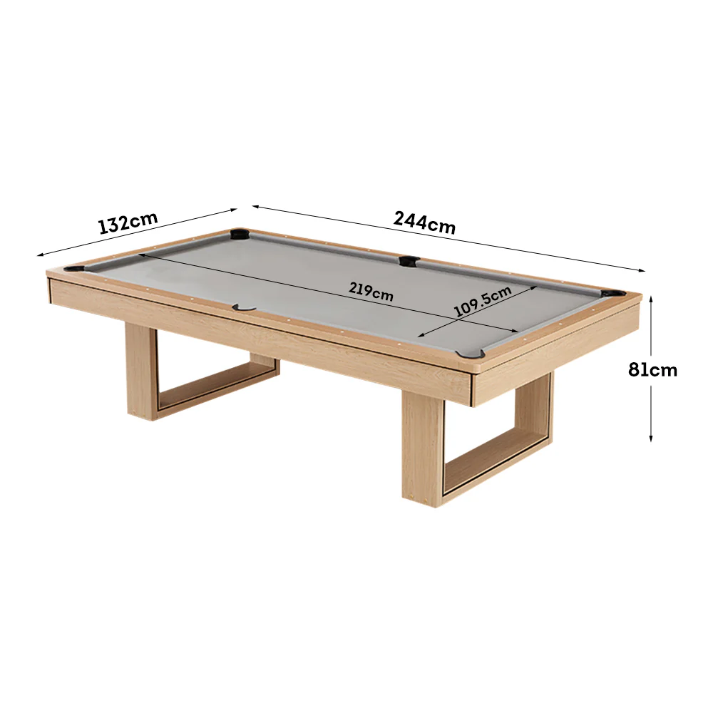CUETIQ 8FT 3-IN-1 Simple Modern Pool Table/Billiards Table/Pingpong Table/Dining Table with Free Accessories - Oak Finish - Image 24