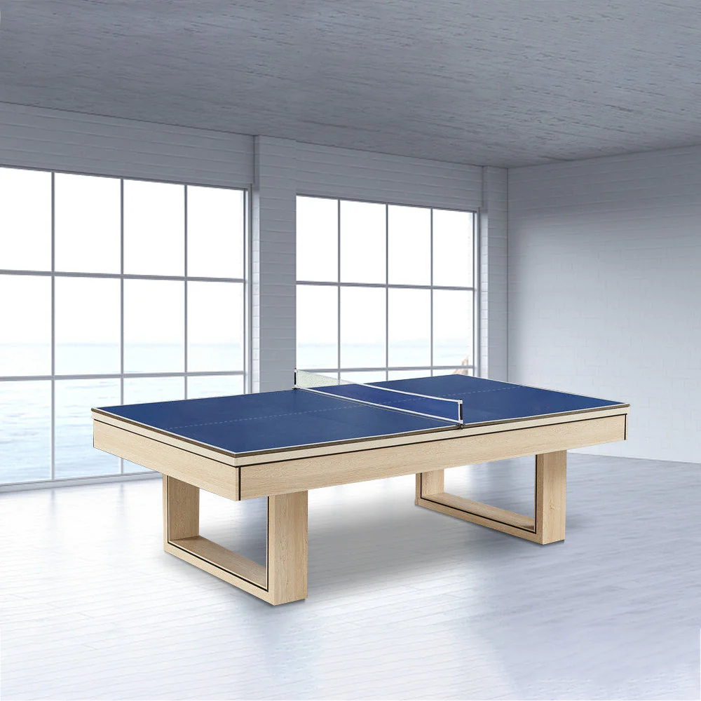 CUETIQ 8FT 3-IN-1 Simple Modern Pool Table/Billiards Table/Pingpong Table/Dining Table with Free Accessories - Oak Finish - Image 3