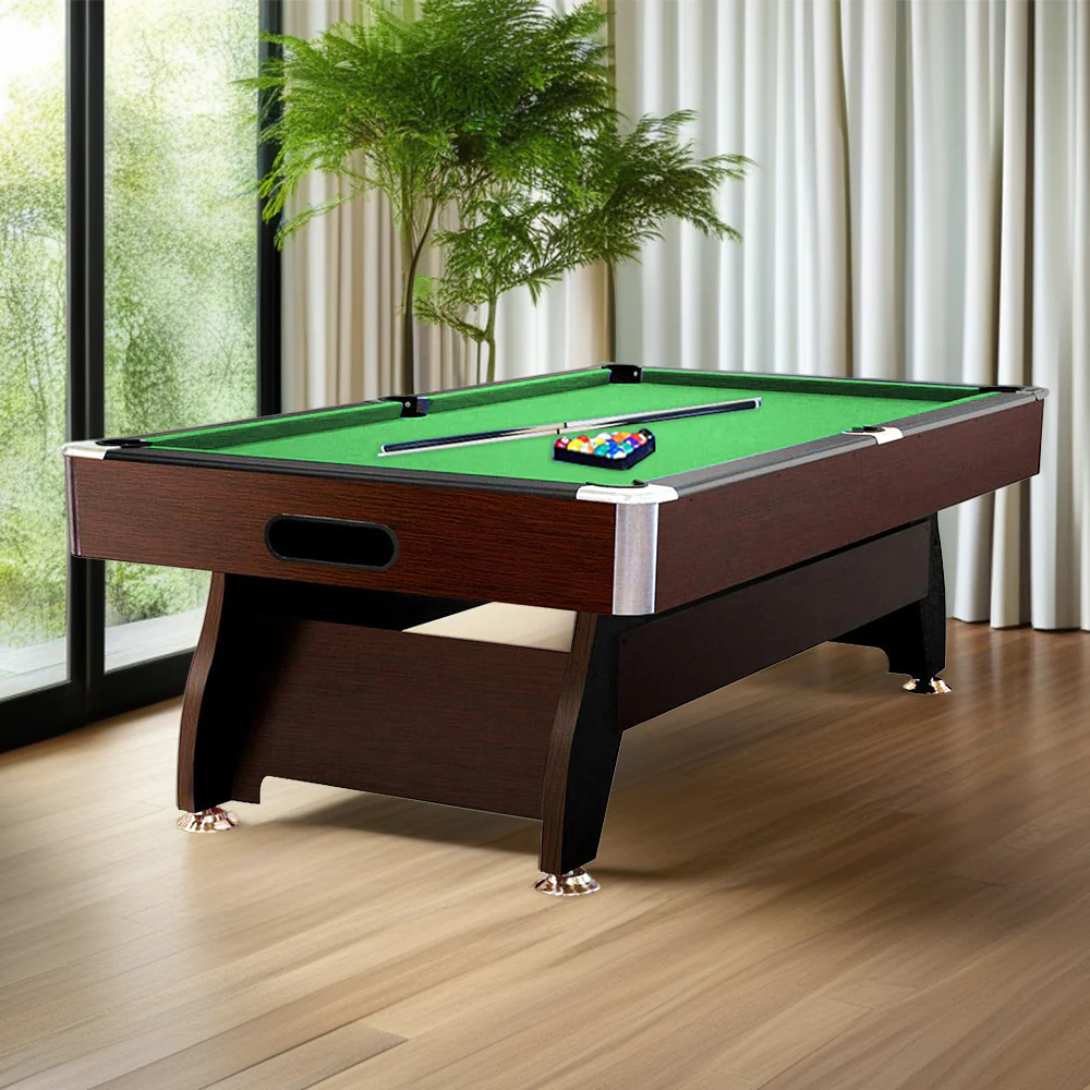CUETIQ 8FT MDF Walnut Frame Pool Snooker Billiard Table with Accessories Pack - Image 17