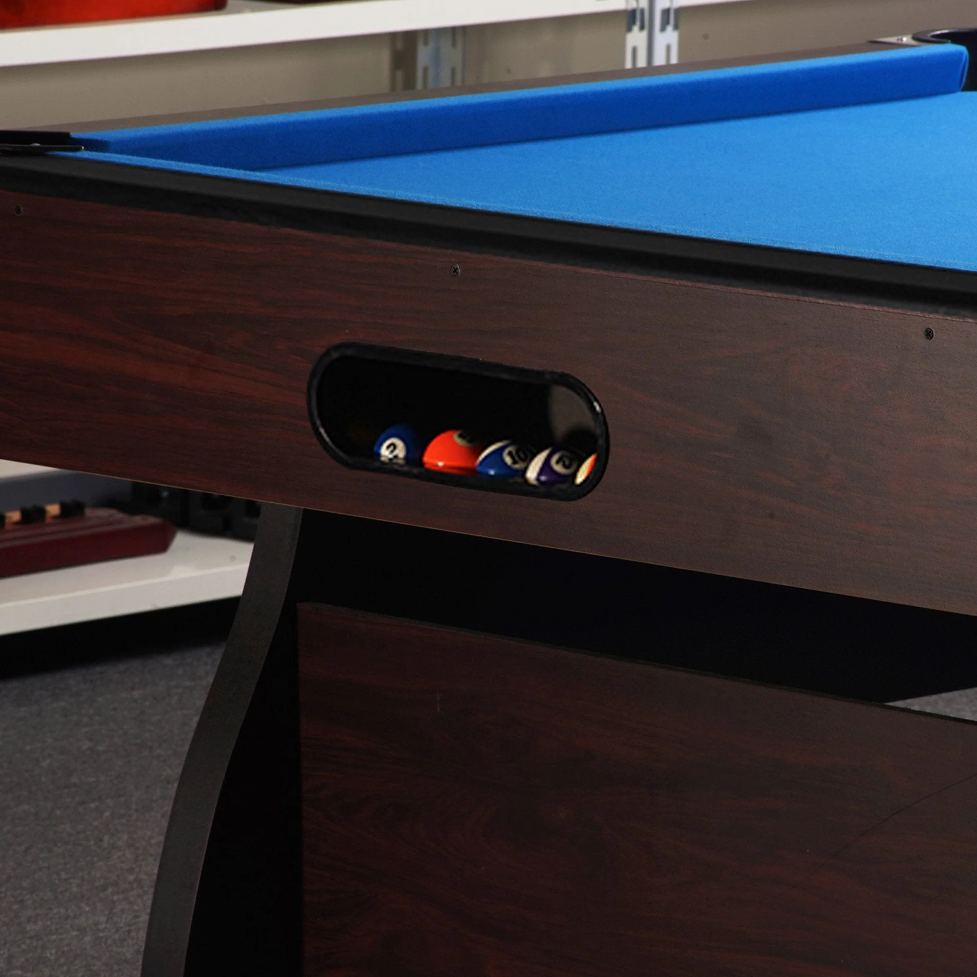CUETIQ 8FT MDF Walnut Frame Pool Snooker Billiard Table with Accessories Pack - Image 32