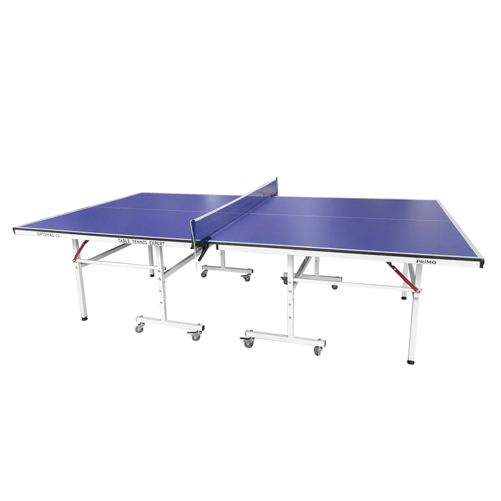 PRIMO Optimal 16mm Indoor Blue Top Foldable Solo Play Table Tennis Pingpong Table-Bats Balls Net - Image 5