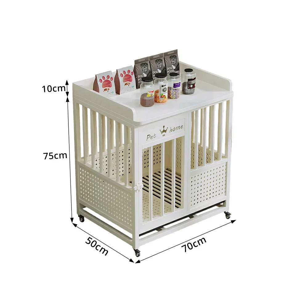 PAWORA Indoor Pet Cage with Reinforced Steel Frame Top Storage and Removable Washable Tray For Living Room Bedroom Balcony - White - Image 7