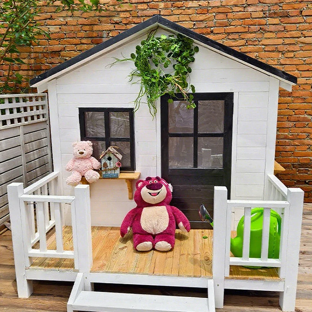 PAWORA Luxury Wooden Dog Villa Pet House for Medium & Large Dogs - Durable Pine Structure, Spacious Outdoor Design - White - Image 9
