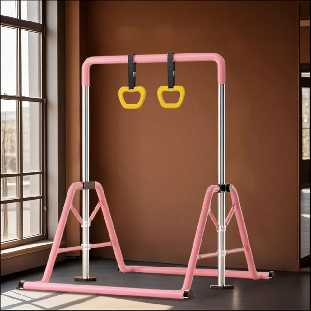 WIGLOO 115-155cm Adjustable Height Foldable Kids Horizontal Bar Chin Up Pull Up Bar - Image 11