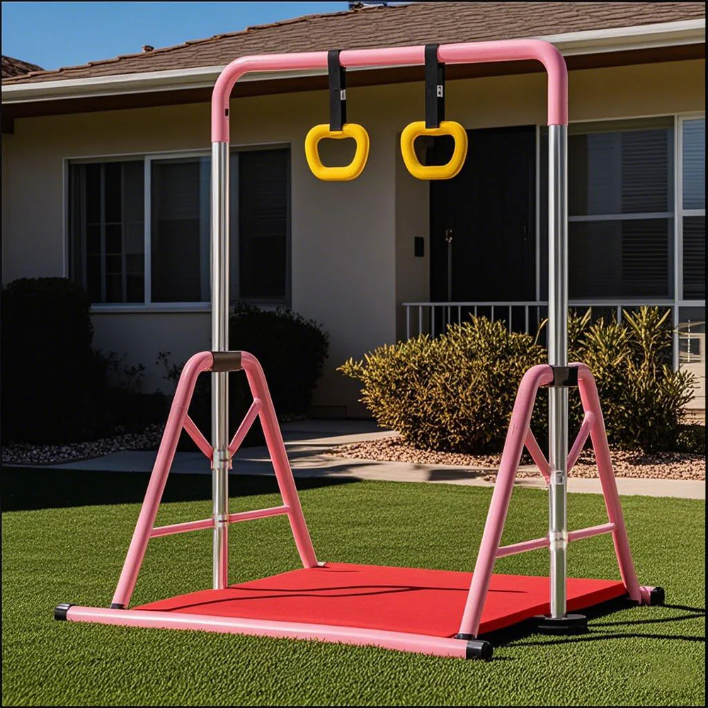 WIGLOO 115-155cm Adjustable Height Foldable Kids Horizontal Bar Chin Up Pull Up Bar - Image 17