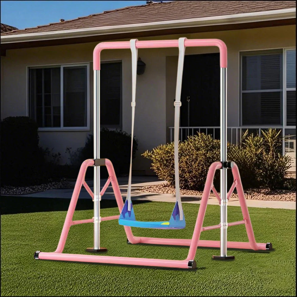 WIGLOO 115-155cm Adjustable Height Foldable Kids Horizontal Bar Chin Up Pull Up Bar - Image 23