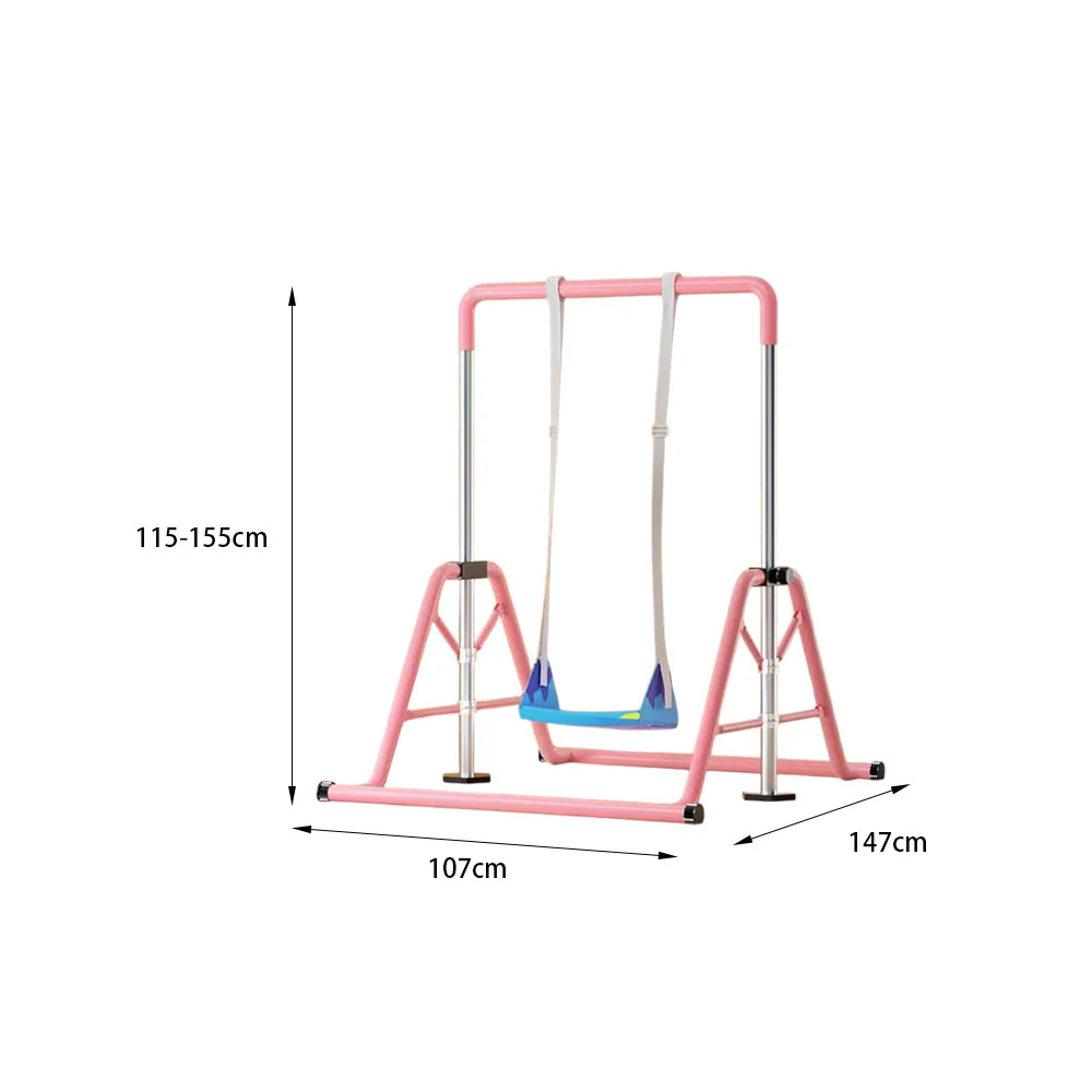 WIGLOO 115-155cm Adjustable Height Foldable Kids Horizontal Bar Chin Up Pull Up Bar - Image 24