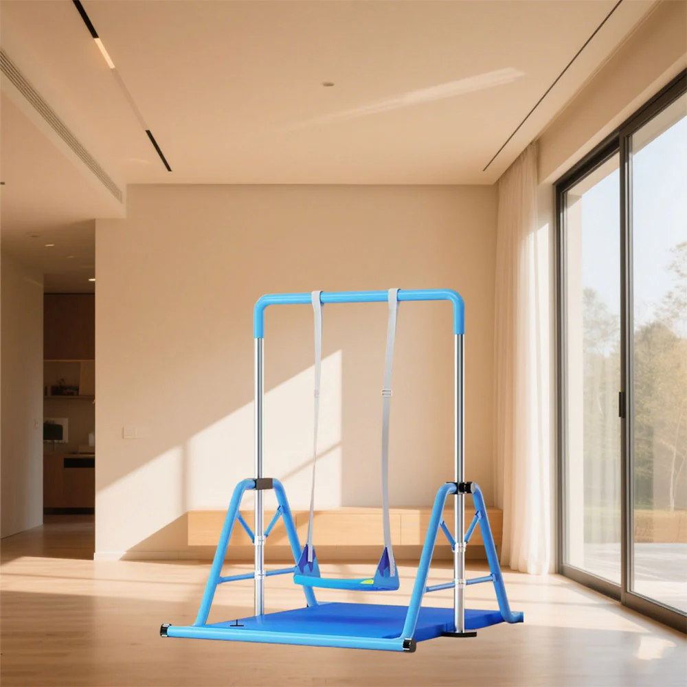 WIGLOO 115-155cm Adjustable Height Foldable Kids Horizontal Bar Chin Up Pull Up Bar - Image 26